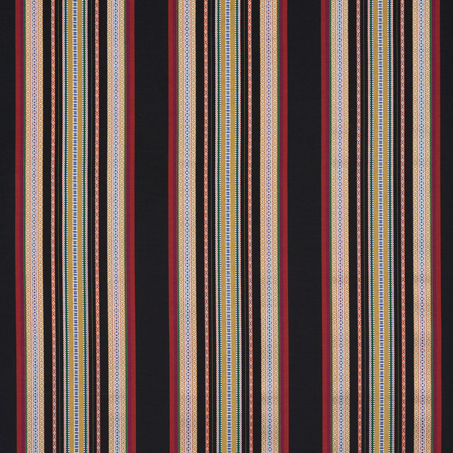 Schumacher 3322025 WELLINGTON STRIPE in BLACK Fabric - BOHEM