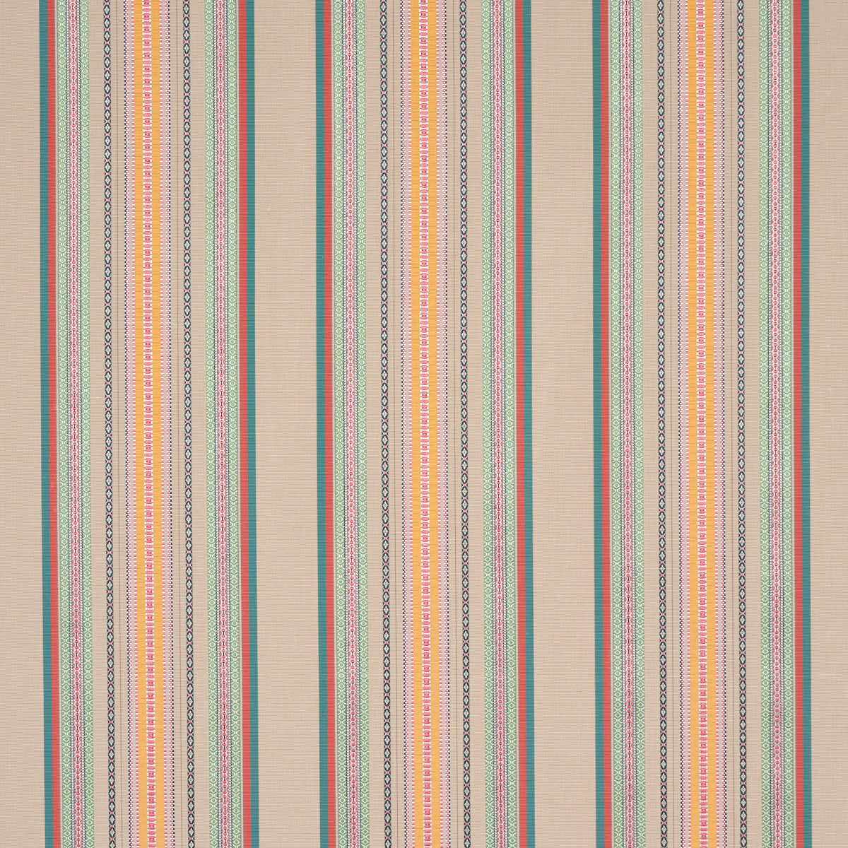 Schumacher 3322026 WELLINGTON STRIPE in NATURAL ON MULTI Fab