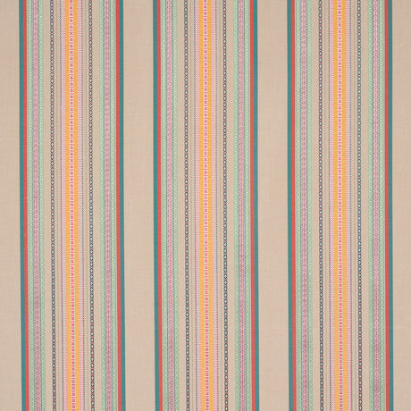 Schumacher 3322026 WELLINGTON STRIPE in NATURAL ON MULTI Fab