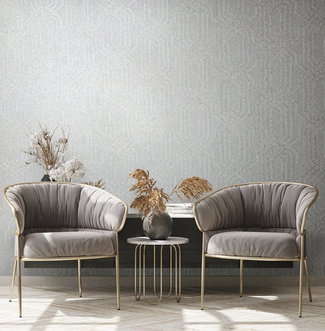 Galerie Hotel Geo Silver Grey Wallpaper 34042