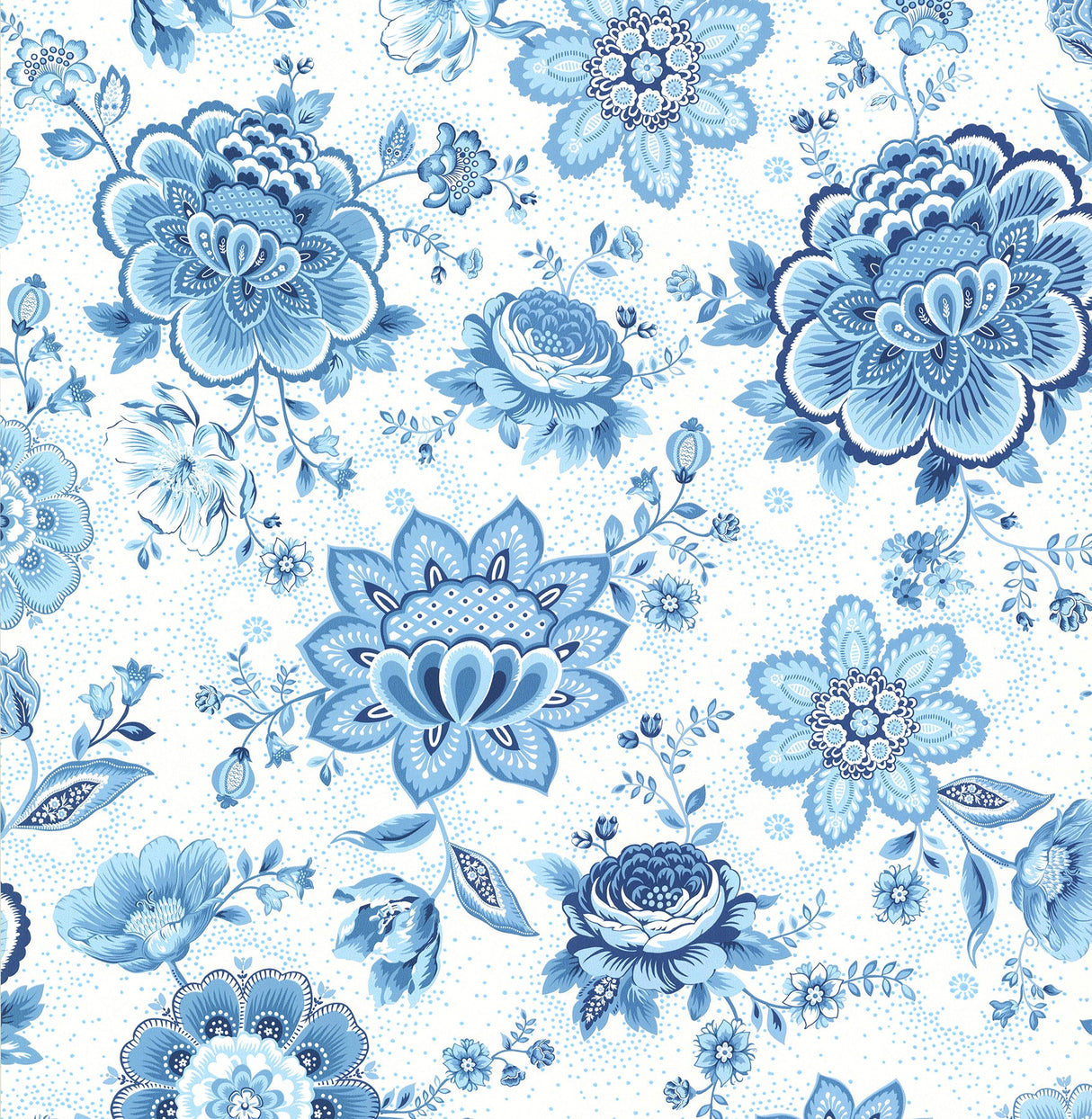 Eijffinger 341012 Kali Light Blue Folklore Chintz Wallpaper