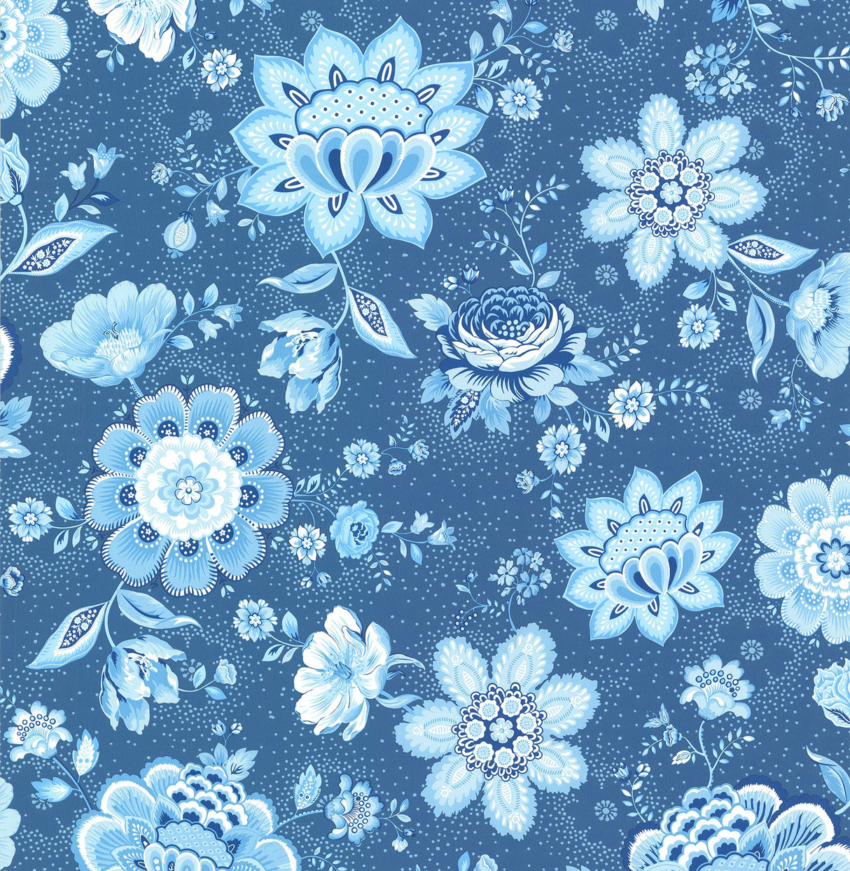Eijffinger 341013 Kali Dark Blue Folklore Chintz Wallpaper