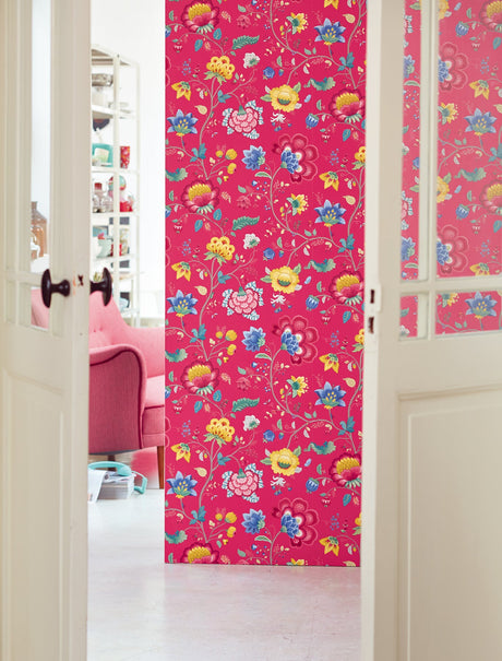 Eijffinger 341032 Epona Red Floral Fantasy Wallpaper