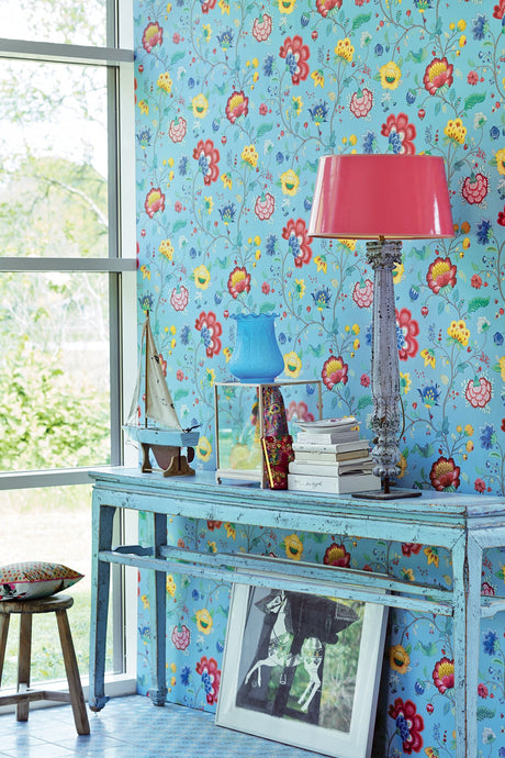Eijffinger 341035 Epona Light Blue Floral Fantasy Wallpaper