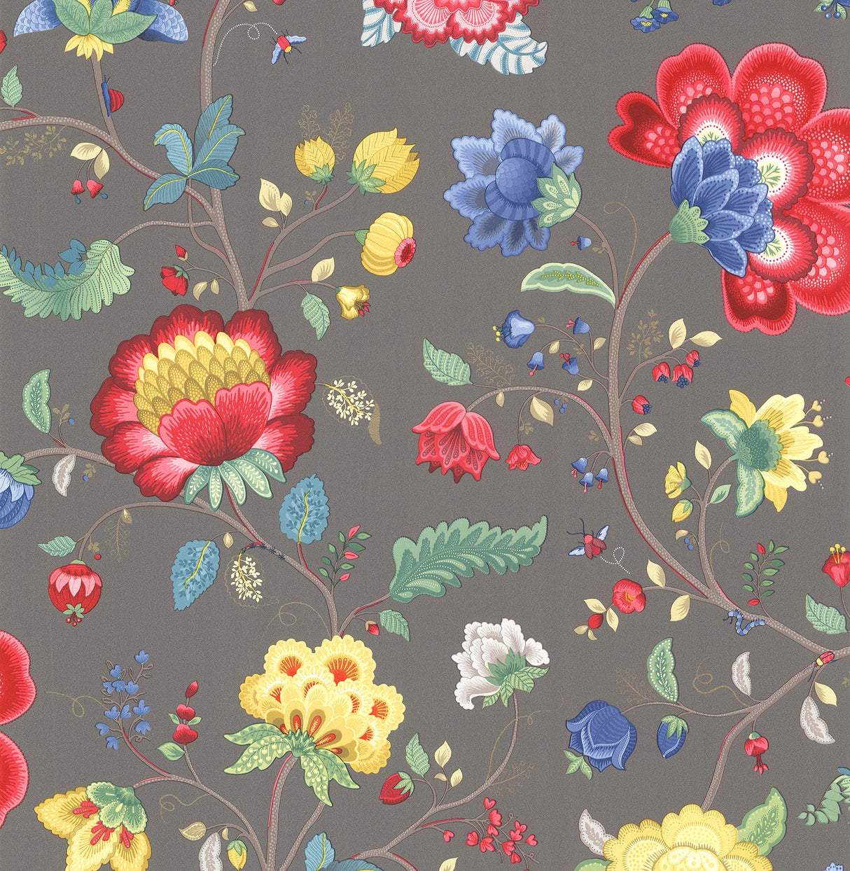 Eijffinger 341038 Epona Charcoal Floral Fantasy Wallpaper