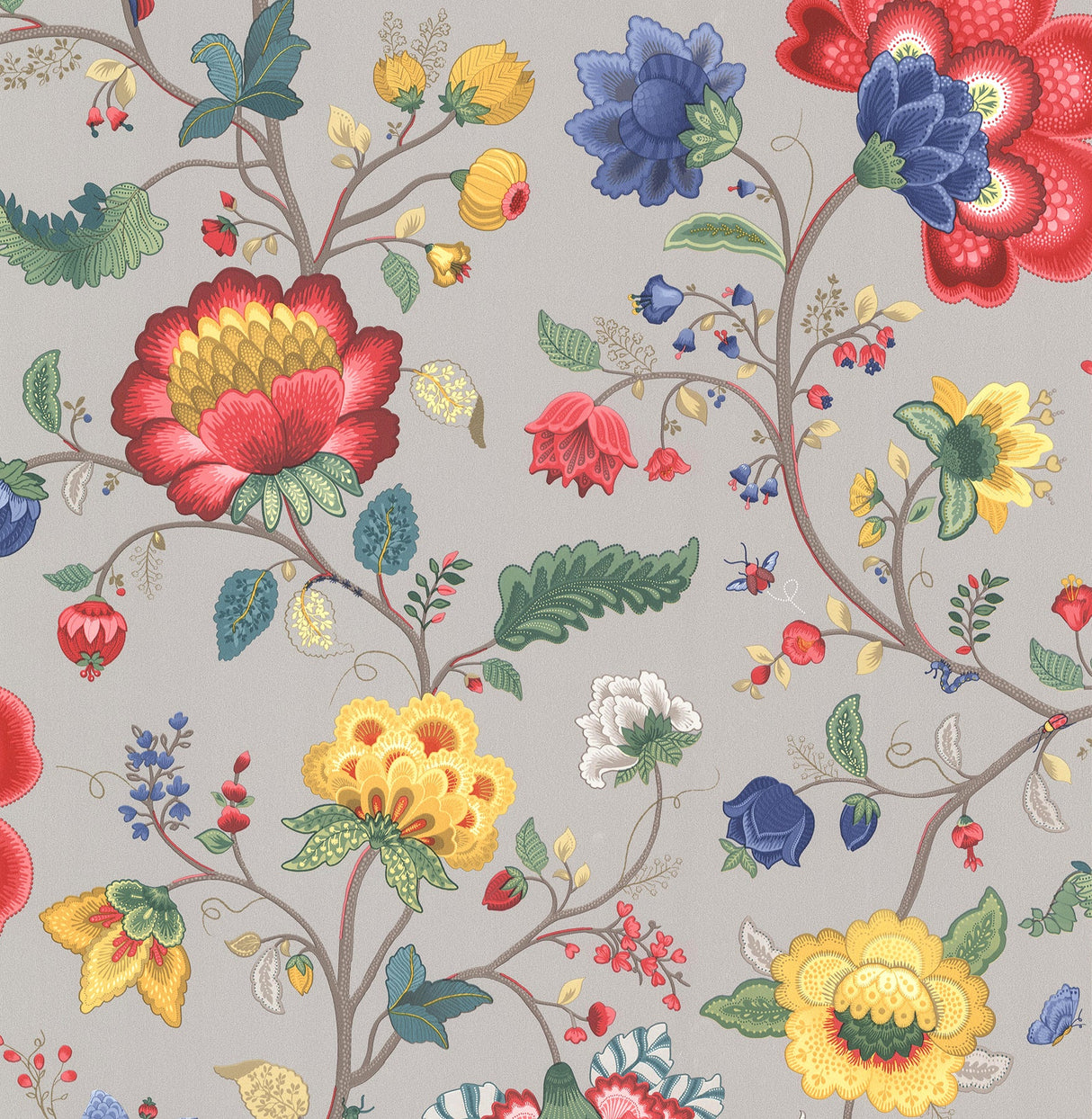 Eijffinger 341039 Epona Light Grey Floral Fantasy Wallpaper