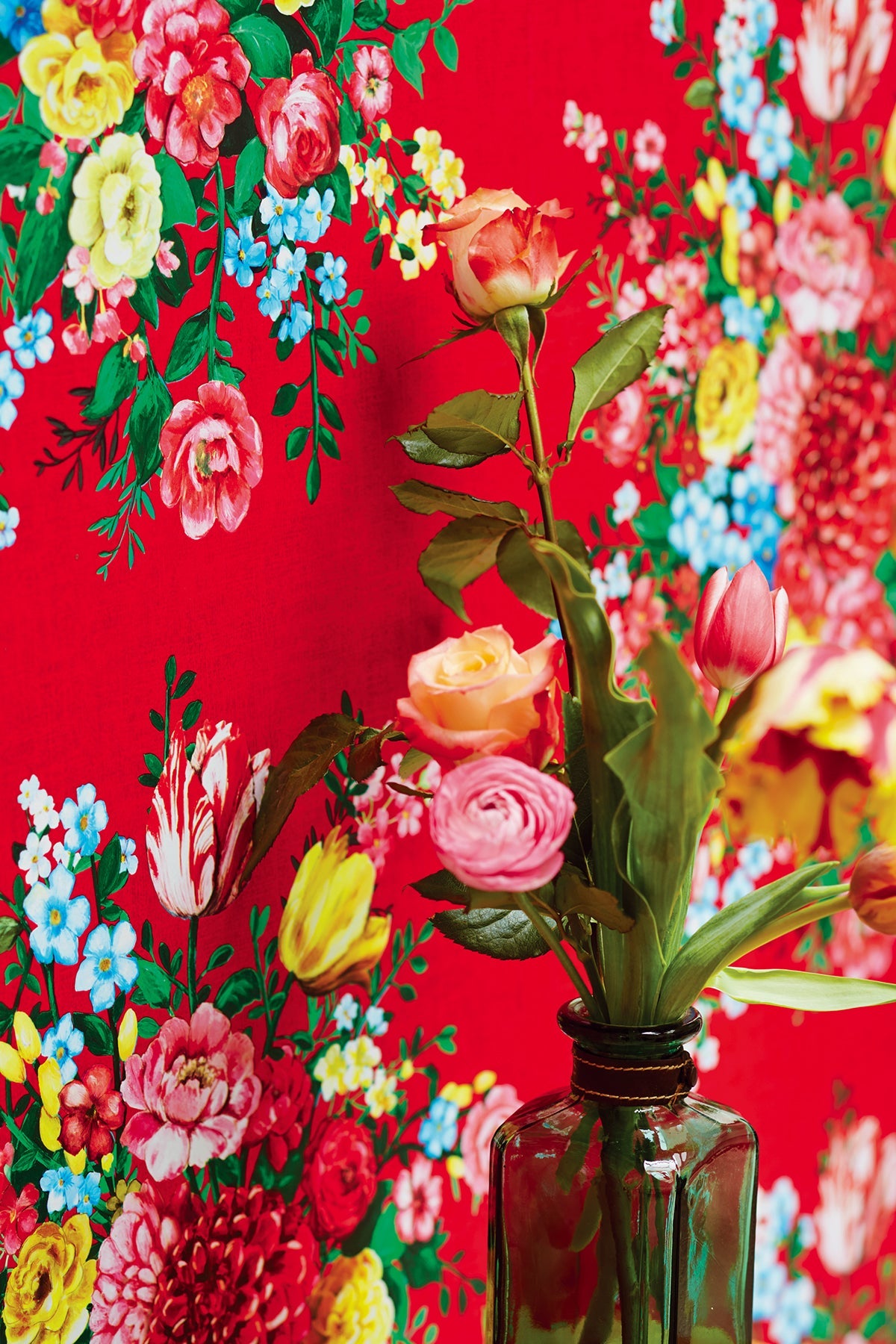 Eijffinger 341042 Ayaanle Red Dutch Painters Floral Wallpaper