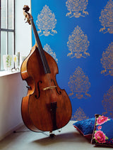 Eijffinger 341053 Till Dark Blue President Damask Wallpaper
