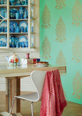 Eijffinger 341055 Till Turquoise President Damask Wallpaper