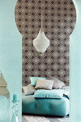 Eijffinger 341745 Ziba Aquamarine Metallic Woven Texture Wallpaper