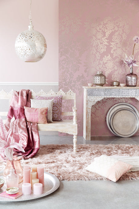 Eijffinger 341793 Jafar Pink Glitter Texture Wallpaper