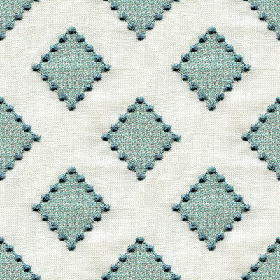 KRAVET BASICS 34267.1516.0 DIAMONDOTS TURQUOISE Fabric - Eade's Wallpaper