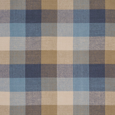 Schumacher 3452002 GRAYLYN PLAID in INDIGO Fabric - CHROMA