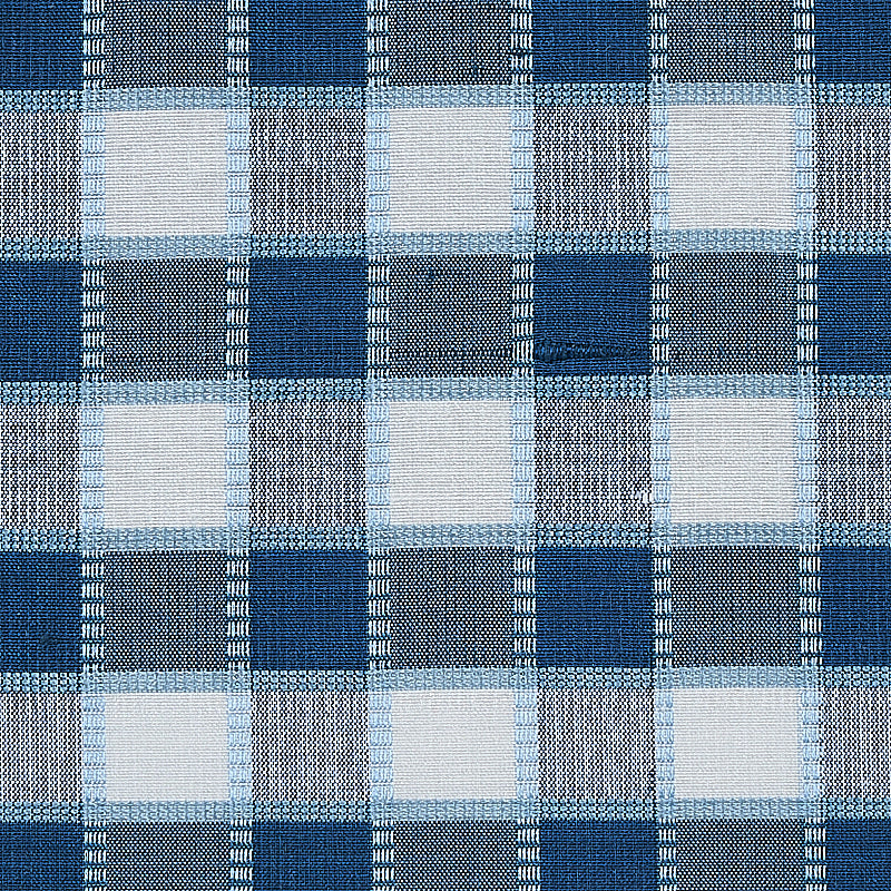 Schumacher Ingrid Silk Check Blue Fabric