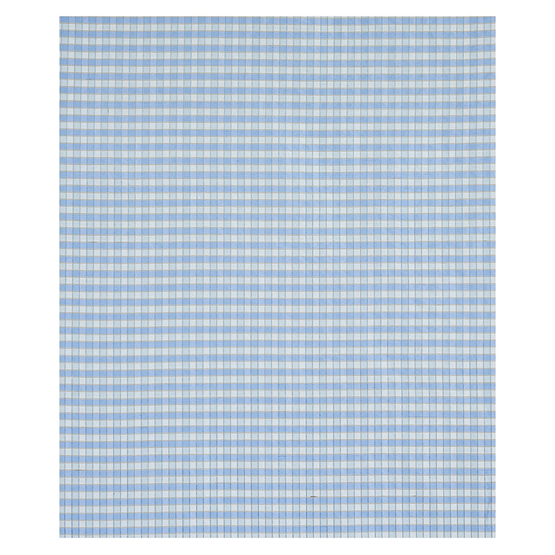 Schumacher Ingrid Silk Check Sky Fabric