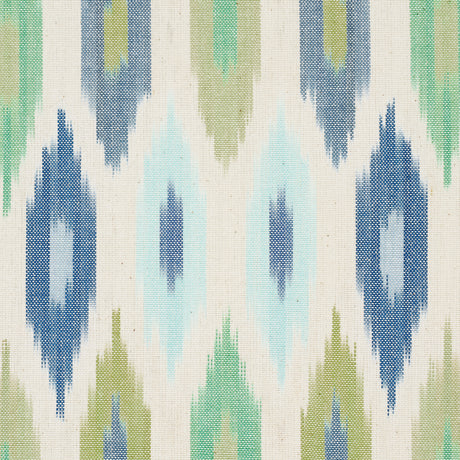 Schumacher 3471002 SUNARA IKAT in PEACOCK Fabric - ASHBURY