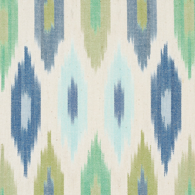 Schumacher 3471002 SUNARA IKAT in PEACOCK Fabric - ASHBURY