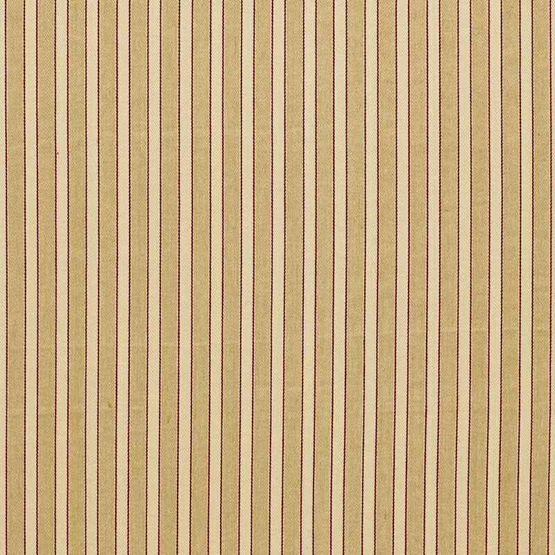 Schumacher Antique Ticking Stripe Sandalwood Fabric