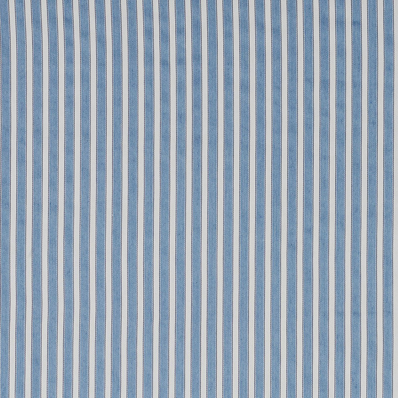 Schumacher Antique Ticking Stripe Bleu Fabric