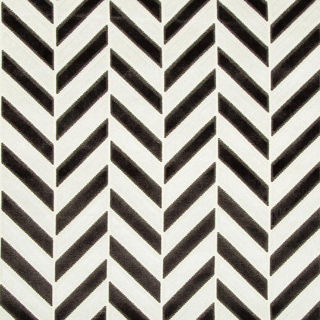 KRAVET COUTURE 34779.81.0 PINNACLE VELVET IVORY/NOIR Fabric - Eade's Wallpaper