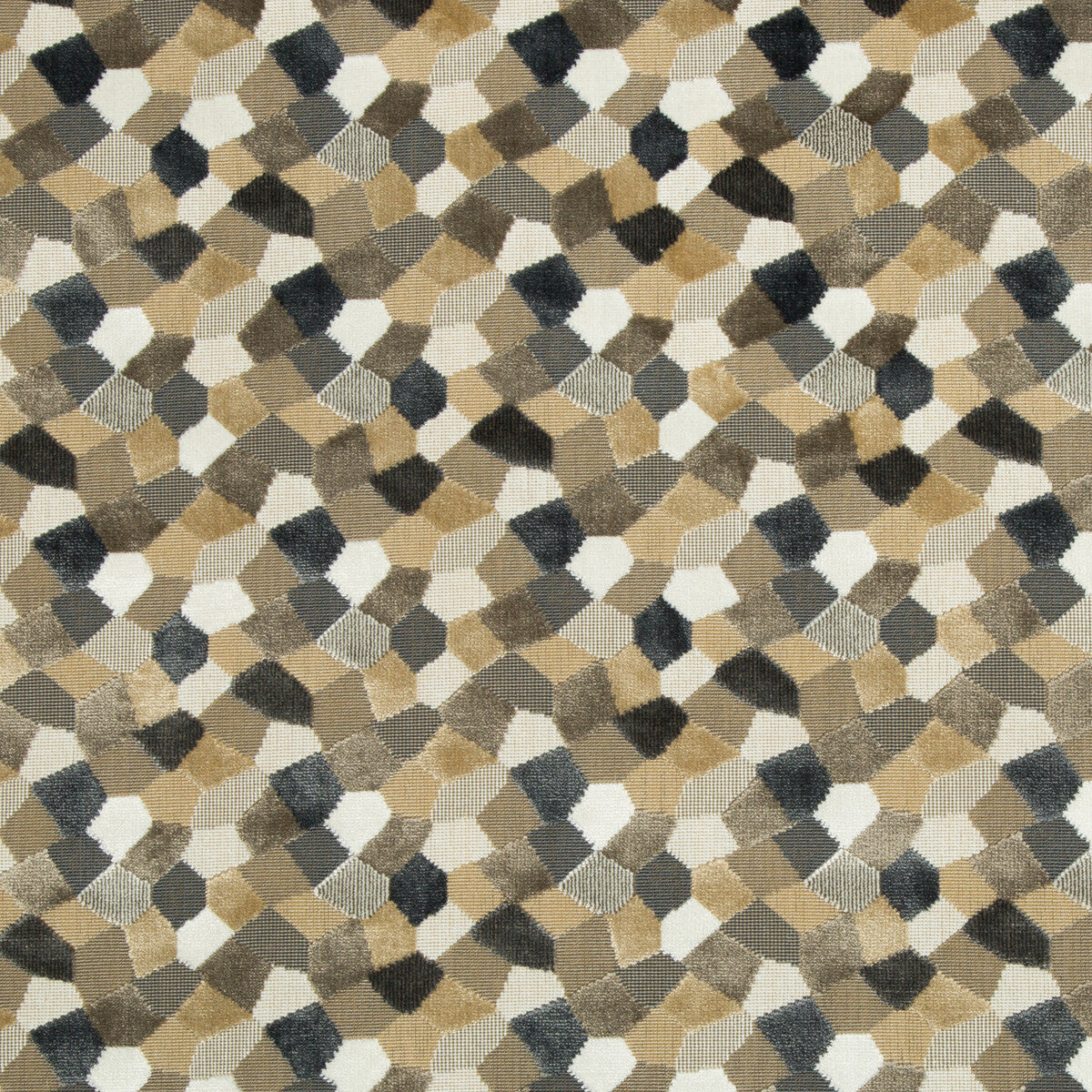 KRAVET COUTURE 34783.1611.0 MODERN MOSAIC SANDSTONE Fabric - Eade's Wallpaper