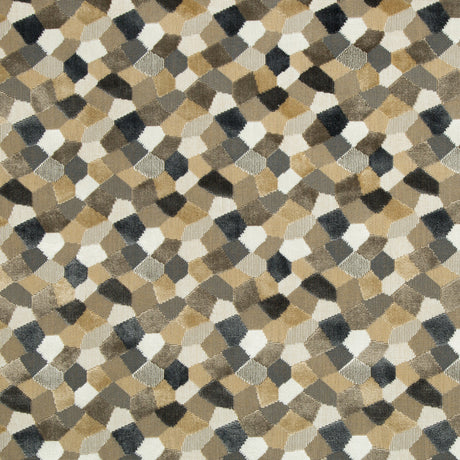 KRAVET COUTURE 34783.1611.0 MODERN MOSAIC SANDSTONE Fabric - Eade's Wallpaper