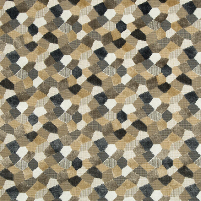 KRAVET COUTURE 34783.1611.0 MODERN MOSAIC SANDSTONE Fabric - Eade's Wallpaper
