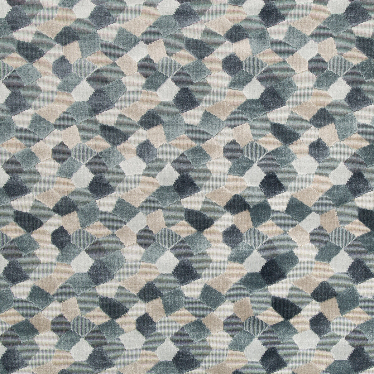 KRAVET COUTURE 34783.21.0 MODERN MOSAIC HARBOR Fabric - Eade's Wallpaper