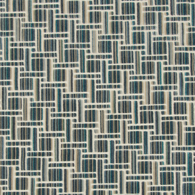 KRAVET COUTURE 34792.15.0 INSIDE TRACKS PEACOCK Fabric - Eade's Wallpaper