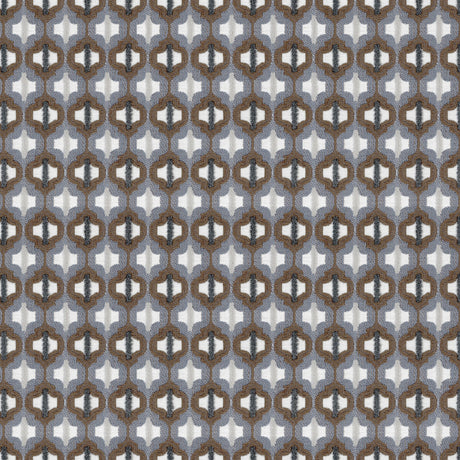 KRAVET COUTURE 34794.516.0 TURNED OUT TILE COLONIAL BLUE Fabric - Eade's Wallpaper
