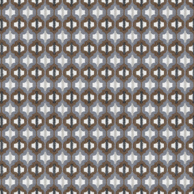 KRAVET COUTURE 34794.516.0 TURNED OUT TILE COLONIAL BLUE Fabric - Eade's Wallpaper
