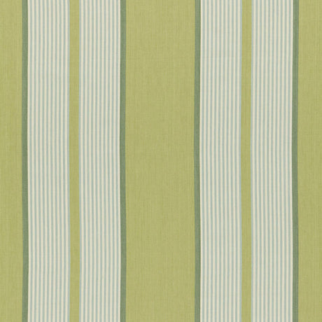 Schumacher Summerside Stripe Pear Fabric - Eade's Wallpaper