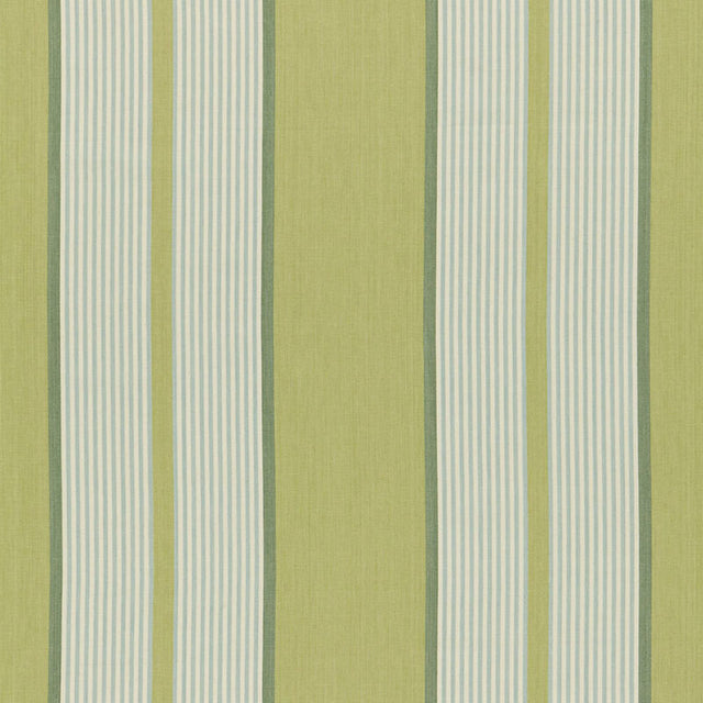 Schumacher Summerside Stripe Pear Fabric - Eade's Wallpaper