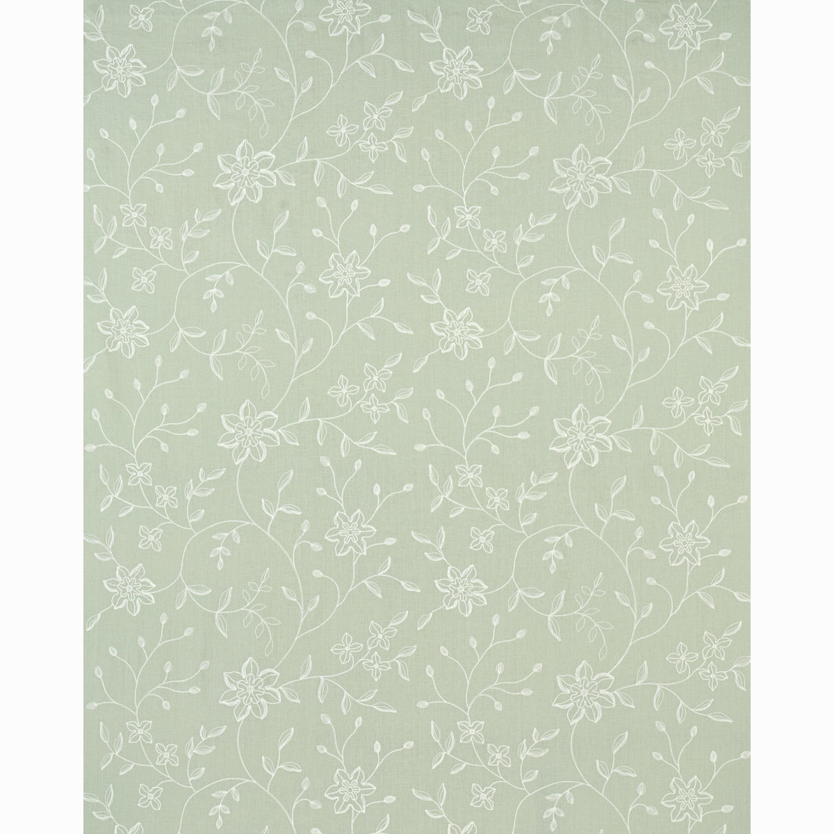Schumacher Georgia Linen Embroidery Aqua Fabric