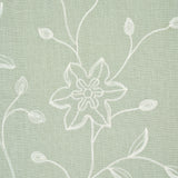 Schumacher Georgia Linen Embroidery Aqua Fabric