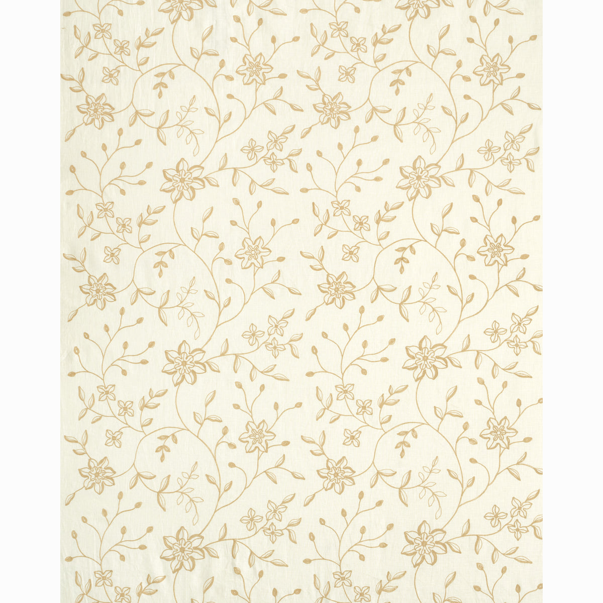 Schumacher Georgia Linen Embroidery Sand Fabric