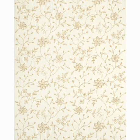 Schumacher Georgia Linen Embroidery Sand Fabric
