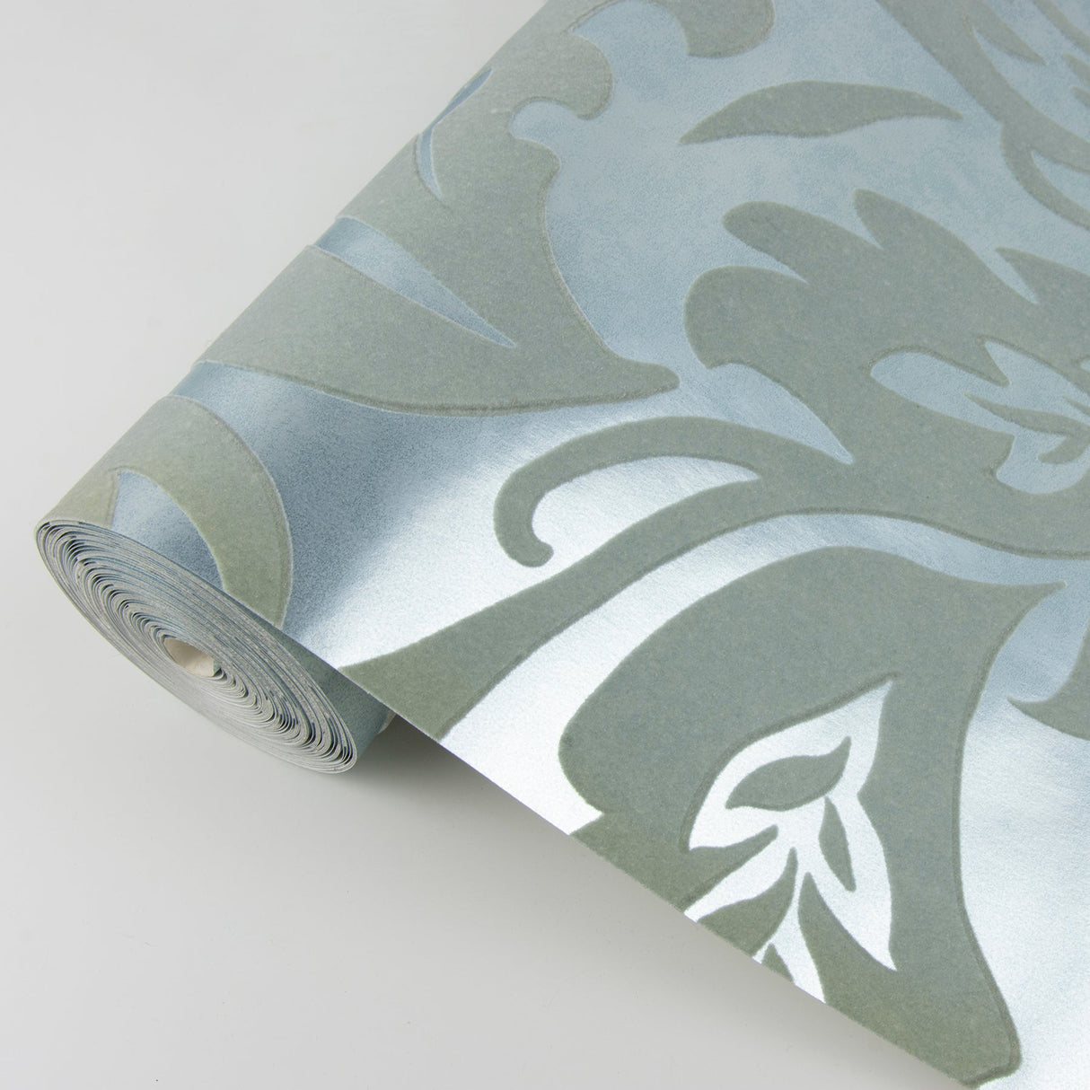 Eijffinger 352012 Velma Mint Flocked Paisley Wallpaper