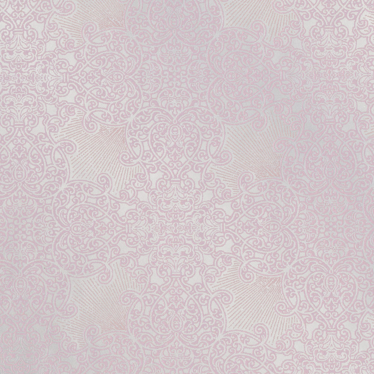 Eijffinger 352055 Linkin Pink Scroll Medallion Wallpaper