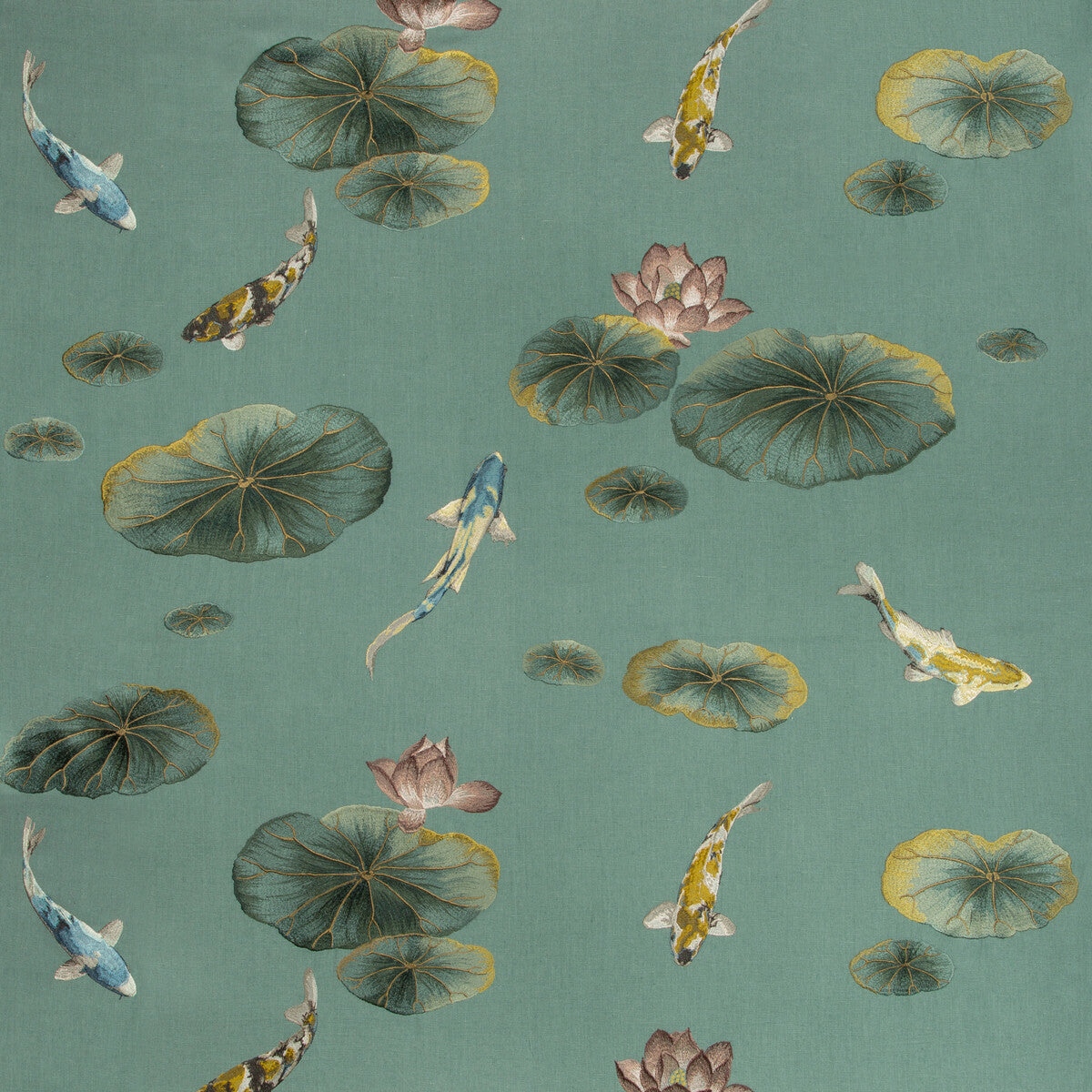 KRAVET COUTURE 35460.35.0 LOTUS POND SAGE Fabric - Eade's Wallpaper