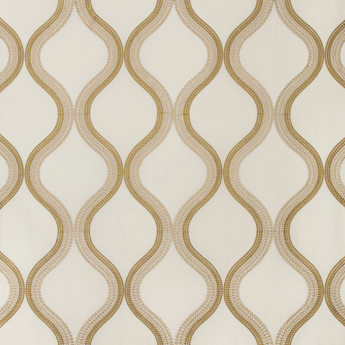 KRAVET COUTURE 35553.1416.0 WANDERING IVORY/GOLD Fabric - Eade's Wallpaper