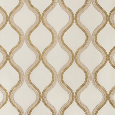 KRAVET COUTURE 35553.1416.0 WANDERING IVORY/GOLD Fabric - Eade's Wallpaper
