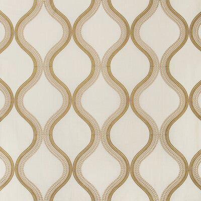 KRAVET COUTURE 35553.1416.0 WANDERING IVORY/GOLD Fabric - Eade's Wallpaper