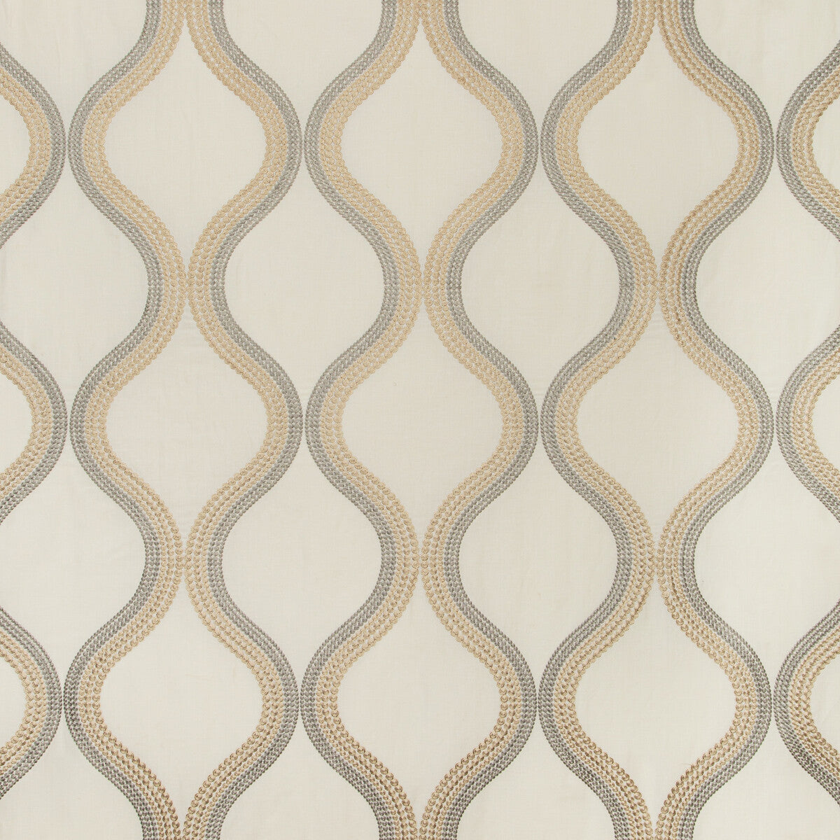 KRAVET COUTURE 35553.1611.0 WANDERING GREIGE Fabric - Eade's Wallpaper