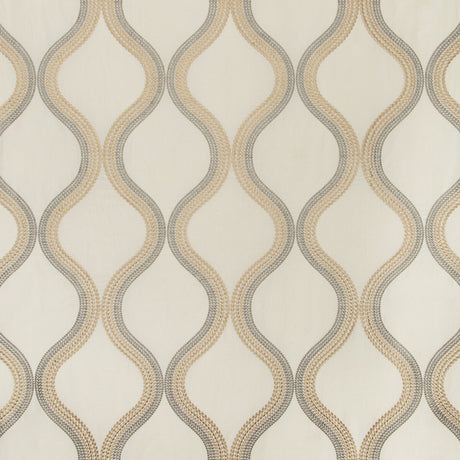 KRAVET COUTURE 35553.1611.0 WANDERING GREIGE Fabric - Eade's Wallpaper