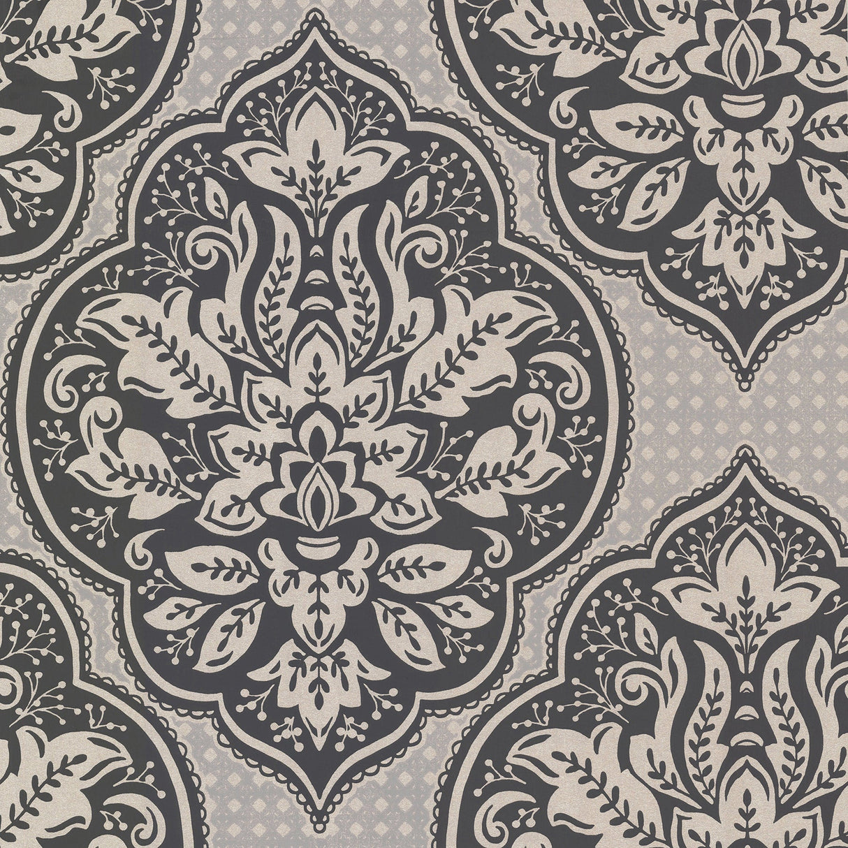 Eiffinger 356031 Aurelia Charcoal Damask Wallpaper