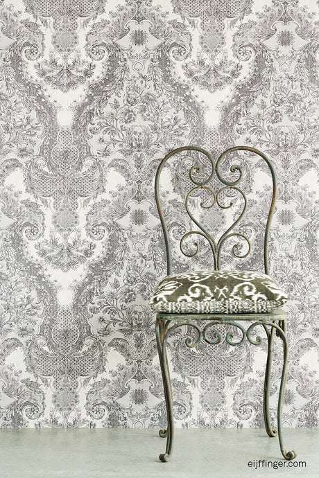 Eiffinger 356081 Magella Light Grey Damask Wallpaper