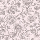 Eiffinger 356091 Kepler Light Pink Sketched Floral Wallpaper