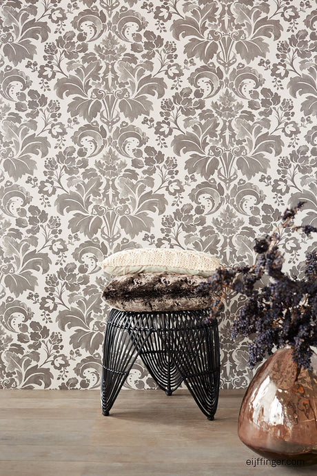 Eiffinger 356101 Perigee Grey Damask Wallpaper