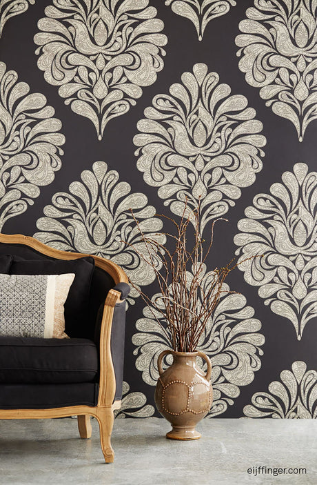 Eiffinger 356203 Magnitude Black Damask Mural